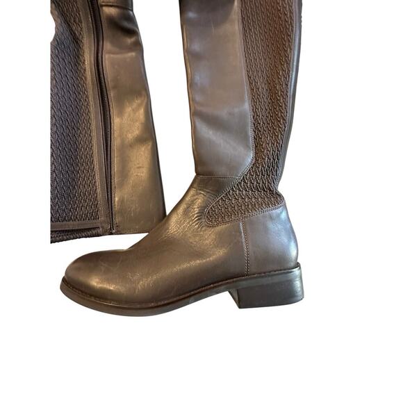 Cole Haan Women's Brown Stretch Rockland Tall Leather Riding Boots Size 7 - Picture 2 of 8